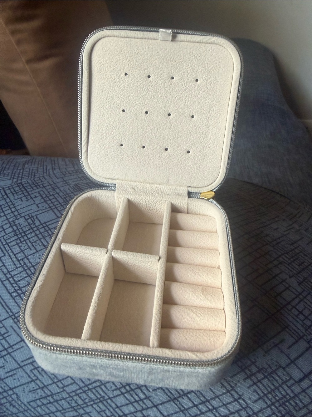 Travel Jewelry Organizer Case in Cream - Compact Storage
